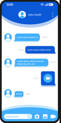 Instant messaging app smartphone interface vector