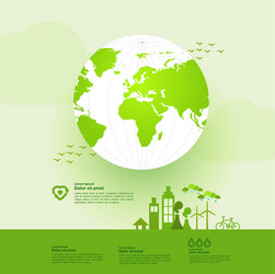 save the world together green ecology vector