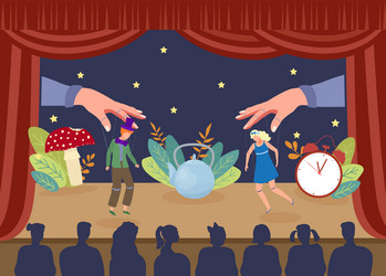 Simple theater puppet show vector