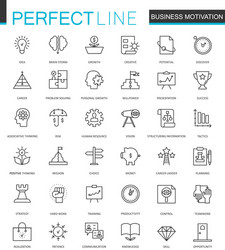 business motivation thin line web icons set brain vector