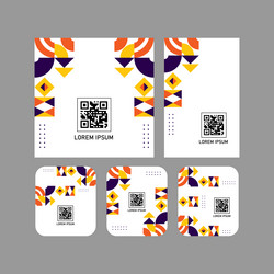 Different size creative qr code label collection vector