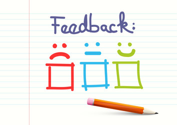 feedback design on notebook paper background vector image