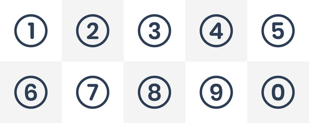 numeric number icon set inside circle vector image
