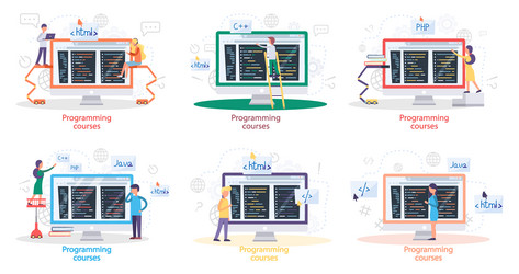programming courses online education coding vector image