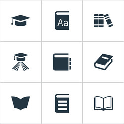 set of simple reading icons vector image