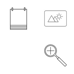 basic elements outline icons set linear icon vector image