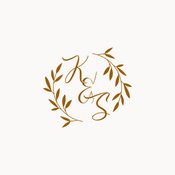 Ks initial wedding monogram logo Royalty Free Vector Image