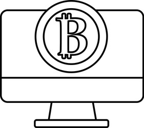 line computer technology with bitcoin currency vector image
