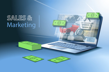 sales and marketing making money online vector