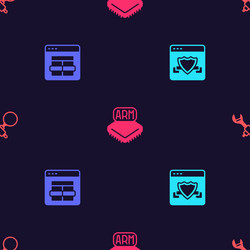 set browser with shield mysql code processor vector image