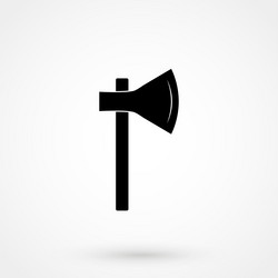 axe icon with a shadow isolated on background vector image