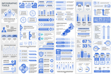 bundle infographic elements data visualization vector image