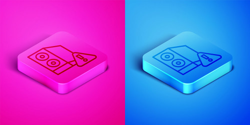 isometric line case of computer with exclamation vector image
