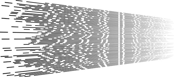 random 3d dashed lines in perspective segmented vector image