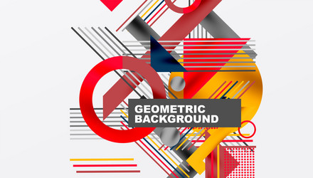 abstract geometric design lines triangles circles vector image