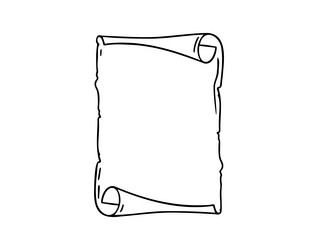 ancient empty scroll doodle hand drawn vector image