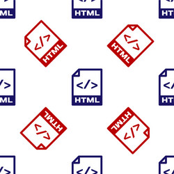 blue and red html file document download vector image