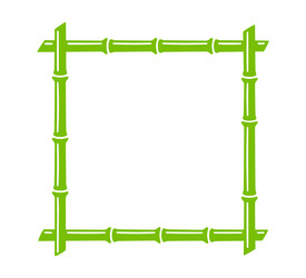 green bamboo trunk square frame natural text box vector