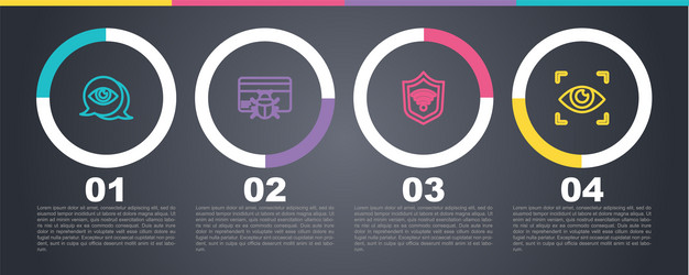 set line eye scan system bug in credit card vector image