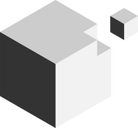 solution design element concept block of 3d cubes vector image