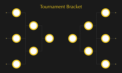 tournament bracket for game on black background vector