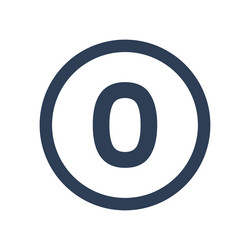 0 icon numeric number inside circle two vector image