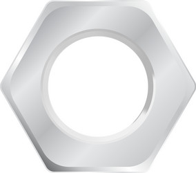 Slotted hex head silver metal bolt top Royalty Free Vector