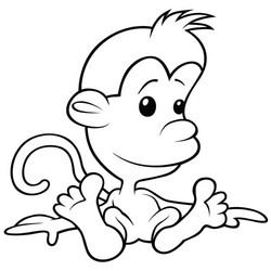sitting little monkey Vector Image