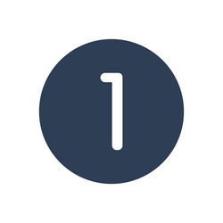 1 icon numeric number inside circle two vector image
