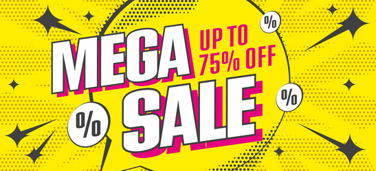 Abstract mega sale banner design vector