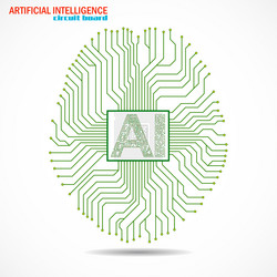 abstract technological brain with artificial vector image
