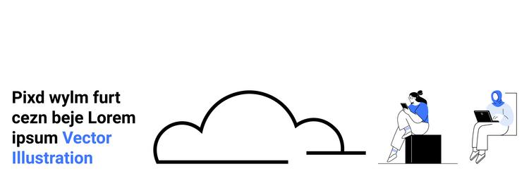 cloud computing concept with diverse professionals vector image