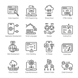 handy collection of programming components linear vector image