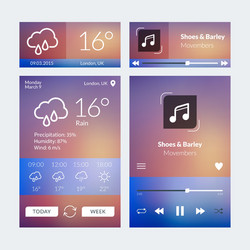 set of flat design ui elements for website vector image