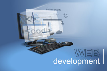 web development of applications and programs vector image