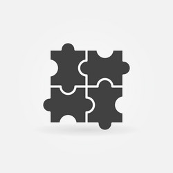 Puzzle - jigsaw icon black Royalty Free Vector Image
