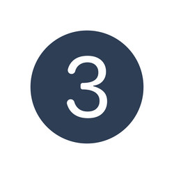 3 icon numeric number inside circle two vector image