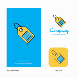 Sale tag company logo app icon and splash page vector