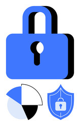 secure concept with lock shield and data vector image