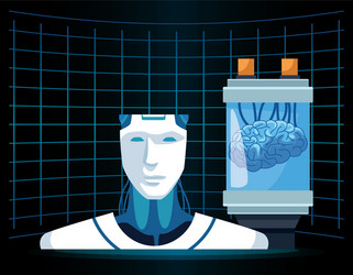 Artificial intelligence technology cyborg code Vector Image