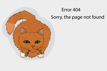 error 404 page not available cat broke the cord vector image