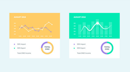 flat linear graph chart vector image