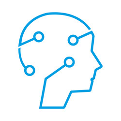 Head human smart brain technology logo Royalty Free Vector