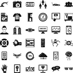 interface icons set simple style vector image