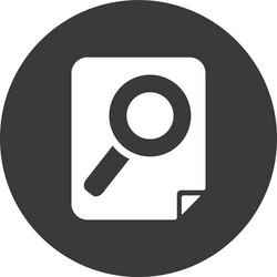 lupe inside document block flat style icon vector image