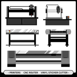 printer with cnc router vector