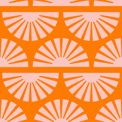 seamless pattern with abstract shapes in orange vector image