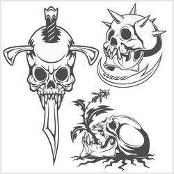 set of skulls Vector Image