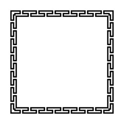 square frame of simple greek pattern vector image