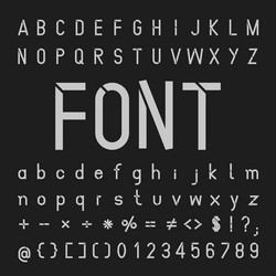 tech font typeface and numbers vector image